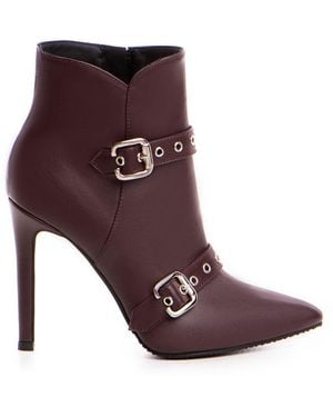 The 5Th Element Roux Marsala Leather Ankle Boots - Purple
