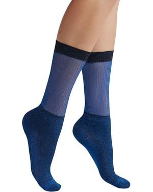 HIGH HEEL JUNGLE by KATHRYN EISMAN Glitter Dance Socks - Blue