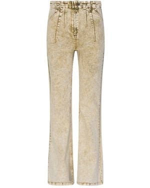Circular Path Neutrals Flared Jean - Natural