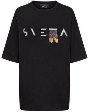 SVETA Milano Eva Cotton T-Shirt - Black