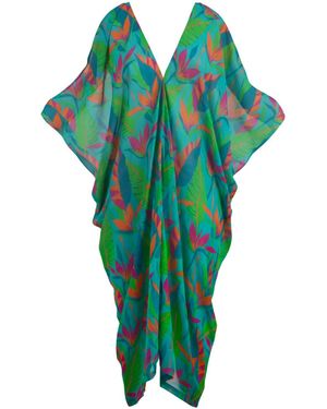 Coco Riko Ibiza Maya Kaftan Dress Paradise - Green