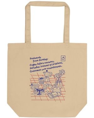 Anchor and Crew Neutrals Neutral Gustatory Originals Postcards From Sunday Recycled Cotton Tote Bag - Natural