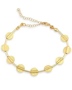The Pheia Textured Disc Bracelet - Metallic