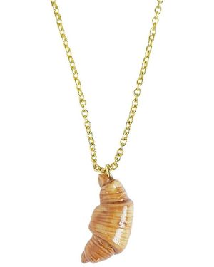 POPORCELAIN Mini Porcelain Croissant Necklace - Metallic