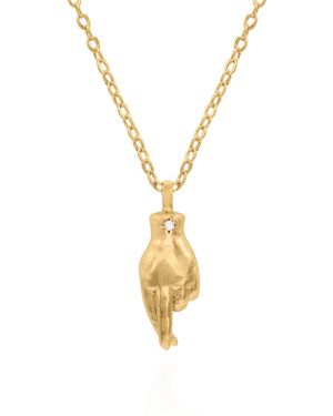 Luna Charles Billie Fingers Crossed Necklace - Metallic