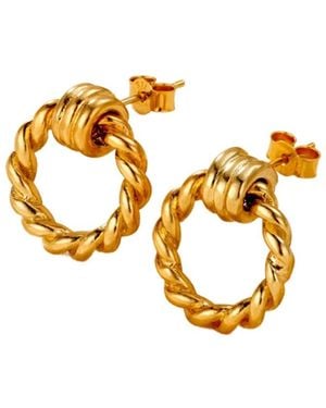 Posh Totty Designs Tether Hoop Stud Earrings - Metallic
