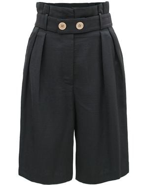 Smart and Joy High Waist Bermuda Shorts - Black
