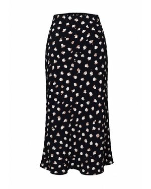 2KStyle Leo Bias-Cut Viscose Midi Skirt - Black