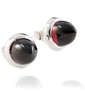 The Jewellery Store London Istanbul Wine Garnet Studs - Black