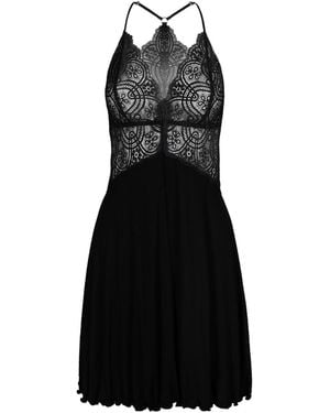 Oh!Zuza Short Lace Camisole Nightgown - Black