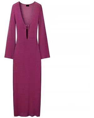 Chanel Joan Elkayam Crochet Summer Maxi Dress - Purple