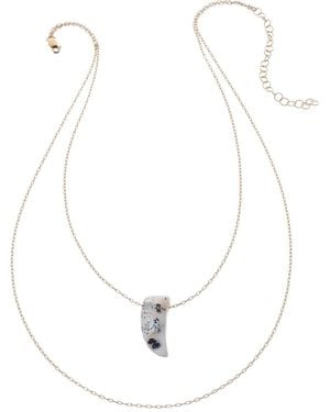 Heather Hawkins Jewelry Little Gemstone Horn Drape Necklace - White