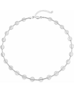 The Pheia Textured Disc Necklace - Metallic