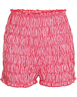 Amy Lynn Danica Cotton Gingham Shirrerd Shorts - Pink