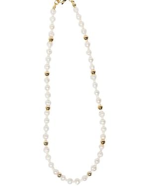 Urbane Jewelry Studio Studded Pearl Necklace - White