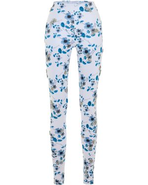 Maison sél Embroidered Leggings - Blue