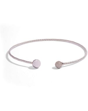 Ebru Jewelry Woven Sterling Pave Sphere Choker Necklace - Metallic