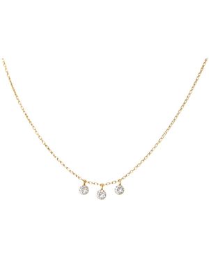 Lily Flo Jewellery Starlight Three Diamond Floating Necklace - Metallic