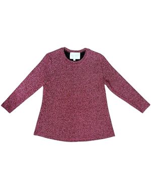 Lindsay Nicholas New York Disco Glitter Bracelet Sleeve Top - Purple