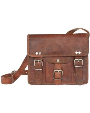 VIDA VIDA Vida Vintage Mini Leather Satchel - Brown