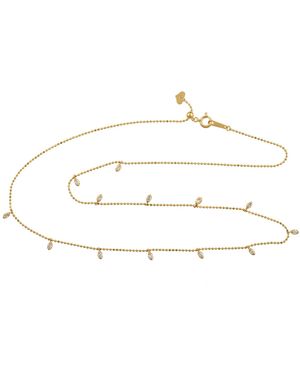 Artisan 18k Yellow Gold Diamond Necklace Handmade Jewellery - Metallic