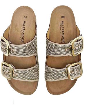 Altramoda Redressing the World Anatomical Fusbett Slippers With Strass - Brown