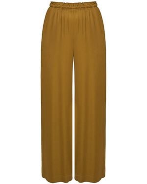 InAvati Dark Mustard Wide-Leg Trousers - Green