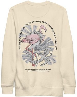 Anchor and Crew Neutrals Bone Flamingo Another Good Day Cotton Blend Sweatshirt - Natural