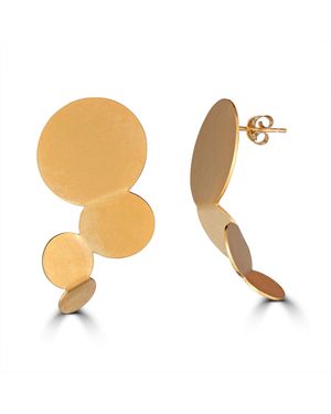 Y.han Design Brushed Dotted Earrings - Metallic