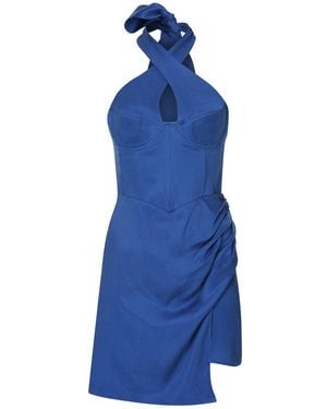 Cansu Xi Gaia Ra Mini Dress - Blue