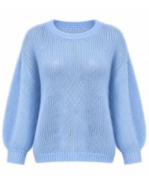 Luella Fashion Plockton Mohair Blend Balloon Sleeve Jumper Baby - Blue