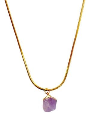 Ziolla Designs Amethyst Necklace February Birthstone - Metallic