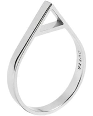 Gutta Design Triangle Ring Rhodium Plated - Metallic