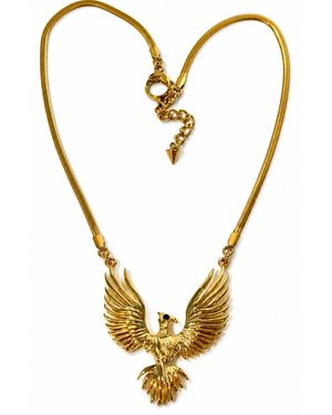 Jagged Halo Jewelry Phoenix Pendant Necklace - Metallic
