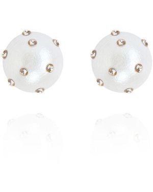 Saule Label Gaia Jet Petite Earrings - White