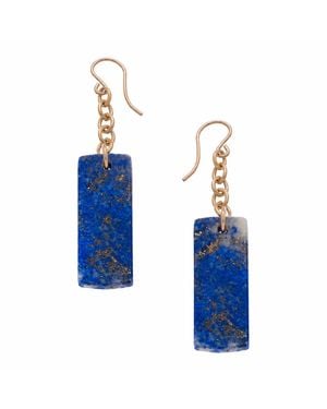 Heather Hawkins Jewelry Lapis Lazuli Gemstone Bar Drop Earrings - Blue