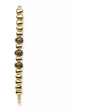 By Ozge Leopard Aura Enamel Plated Bracelet - Metallic