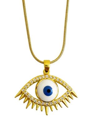 Maison De Gala Evil Eye Pendant Necklace - Metallic