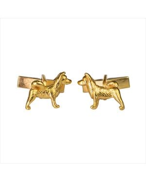 Simon Kemp Jewellers Akita Cufflinks Eighteen Carat On Recycled Sterling - Metallic