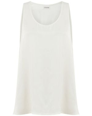 Lilamie Soho Loose Fit Longline Summer Tank Top - White