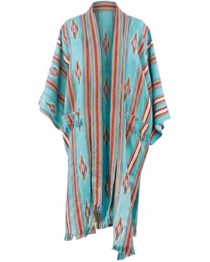 Saachi Ikat Striped Jacket - Blue