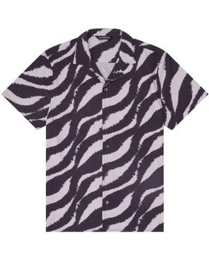 Playaluxe Neutrals Saint Tropez Cabana Shirt Wave - Purple