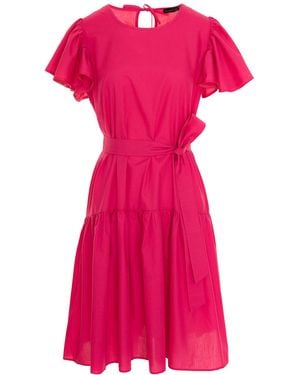 concept A trois Oversize Dress With Ruffle - Pink