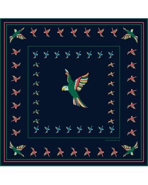 Jessie Zhao New York Sky Parade Double Sided Silk Scarf - Blue