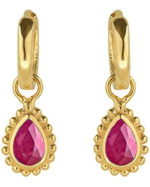 Charlotte's Web Jewellery July Birthstone Huggie Hoops - Metallic