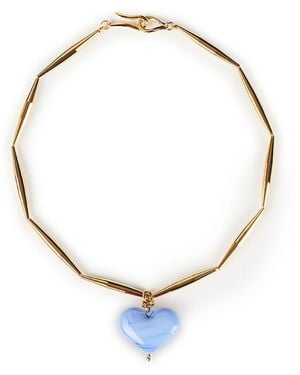Tohum Design Cuore Necklace – Cornflower - Metallic