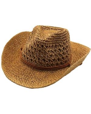 Chanel Joan Elkayam Natural Straw Western Cowboy Hat - Brown