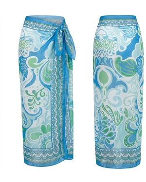 LOVEIST STORE Azure Viscose Sarong Pareo - Blue