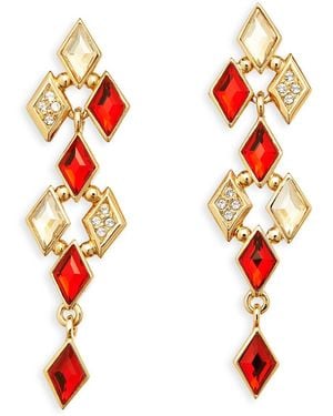 Grosse Light Siam, Clear & Golden Shadow Crystal Statement Drop Earrings, Series Glitter - Red