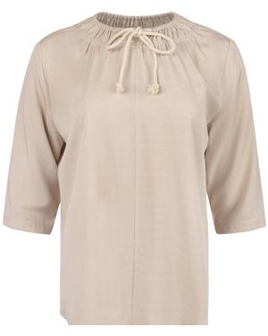 Lou&Up (Formerly Loup Clothing) Neutrals Sand Drawstring Top - Natural